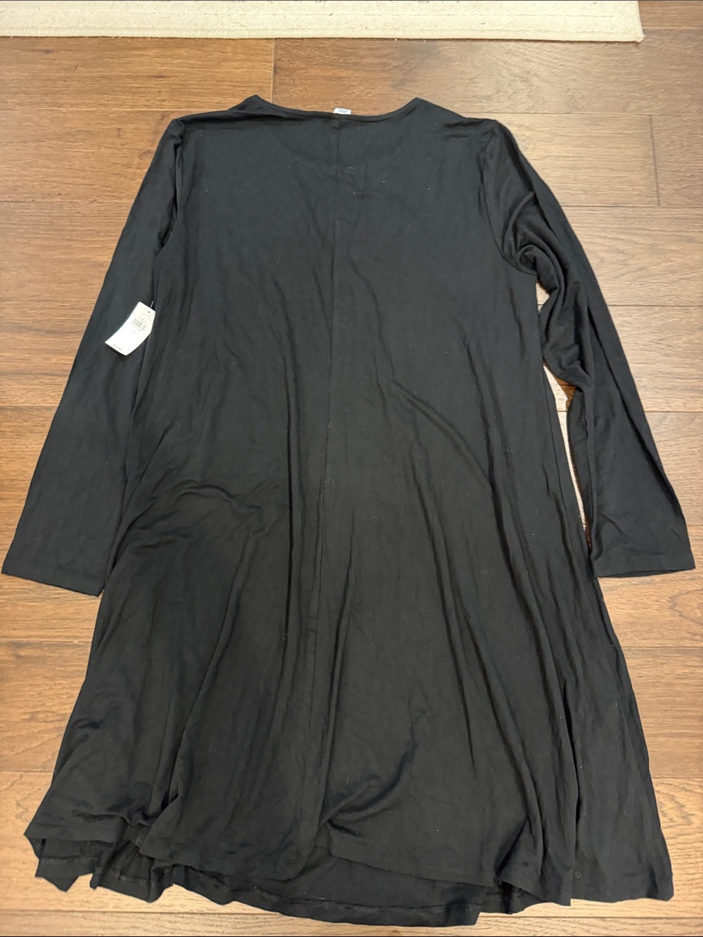 Old Navy Black Long Sleeve Fit & Flare Knit Dress Size Large NWT - C60-063 - Picture 6 of 6